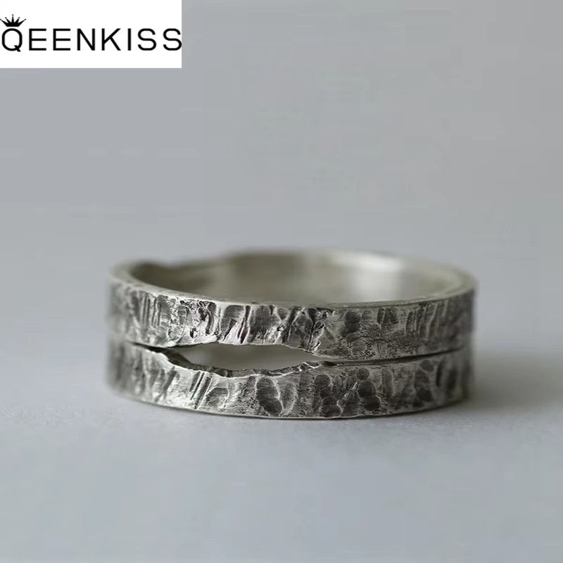 Couple Ring Set - QEENKISS-Anillo de Plata de Ley 925