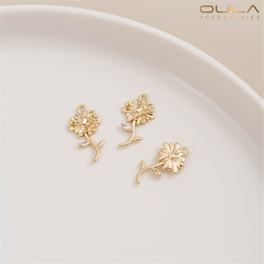 Rose Gold Bracelet - 1 Uds. Colgante de Margarita pequeña,
