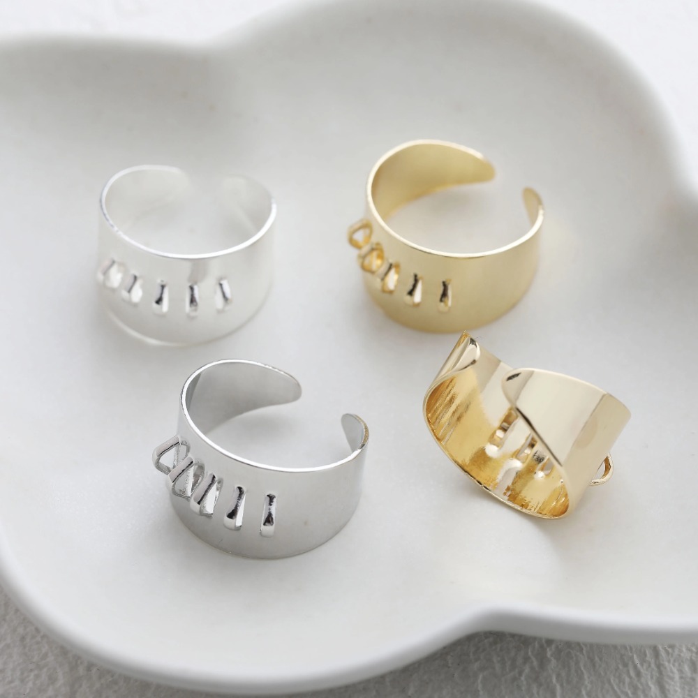 Gold Plated Ring - 4 Uds. Ajustes de anillo de