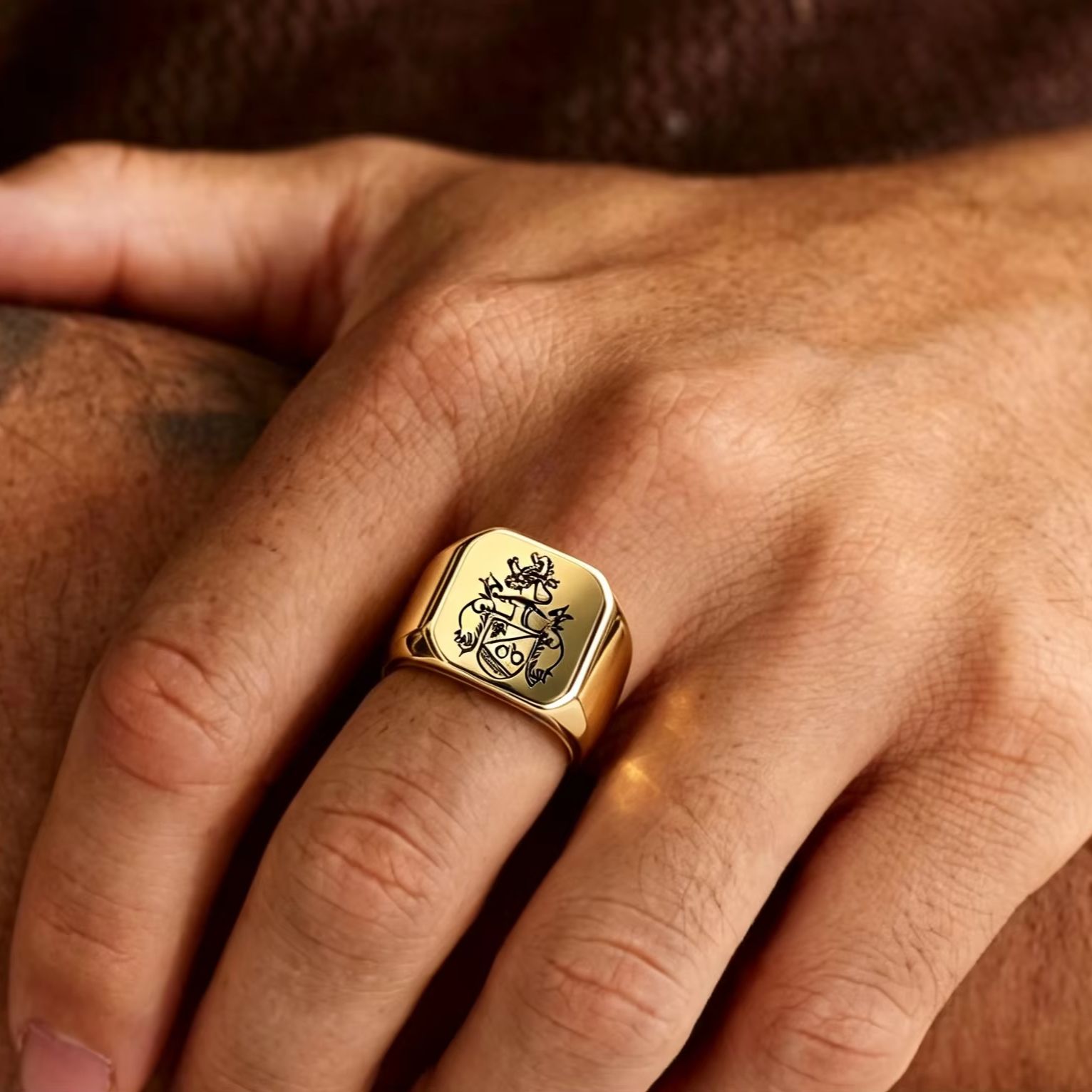 Anillo de Sello Personalizado  - Mens Signet Ring reseña y precio