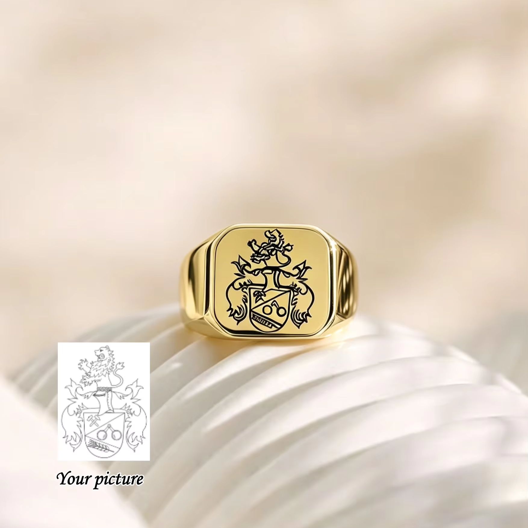 Anillo de Sello Personalizado  - Mens Signet Ring reseña y precio