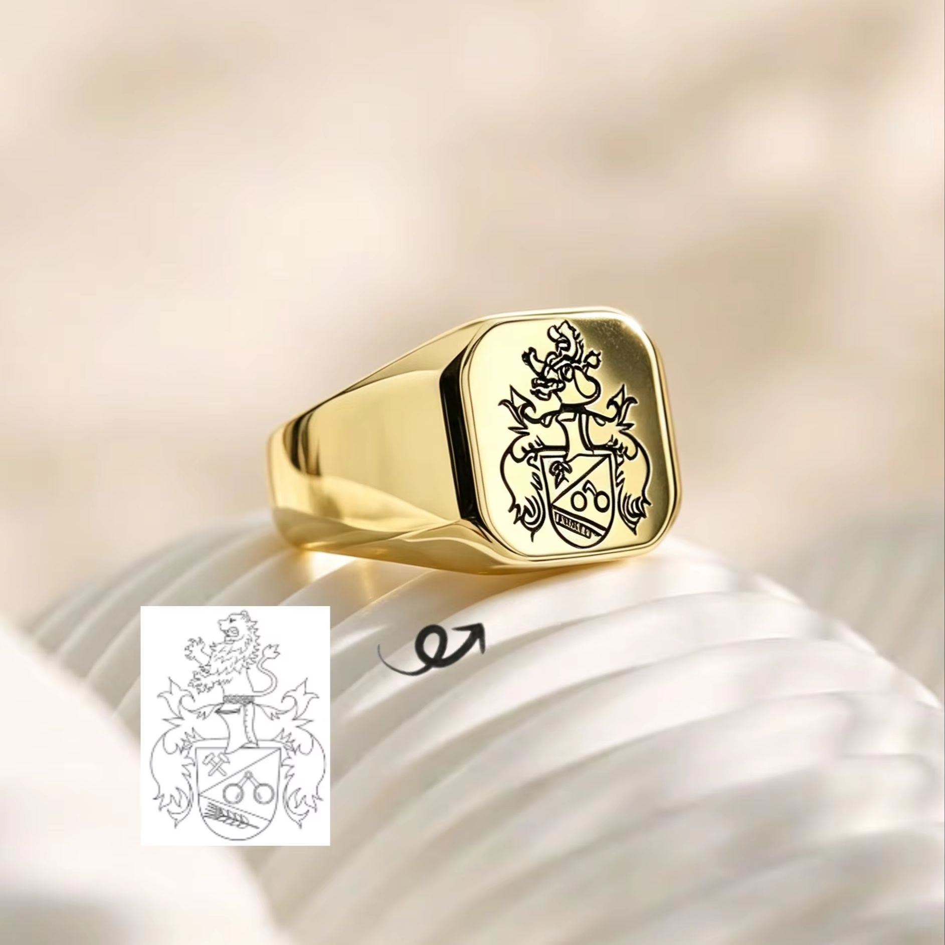 Anillo de Sello Personalizado  - Mens Signet Ring reseña y precio