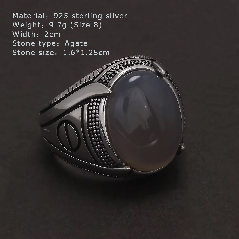 Anillo de plata de ley S925 co - Mens Signet Ring reseña y precio