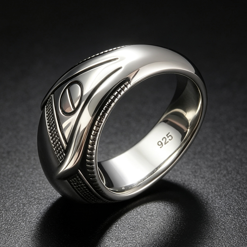 Anillo de plata de ley S925 co - Mens Signet Ring reseña y precio