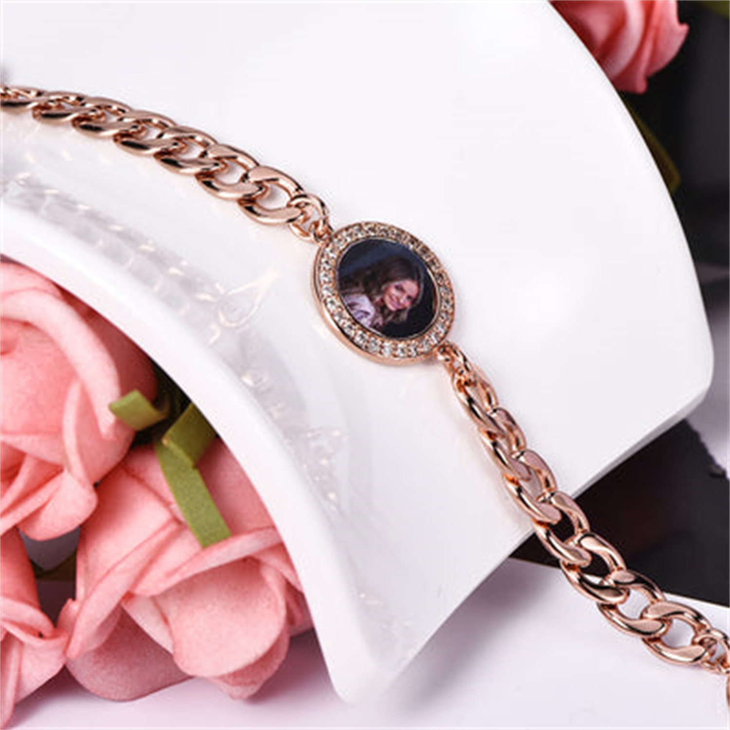 Pulsera de cadena cubana perso - Rose Gold Bracelet reseña y precio