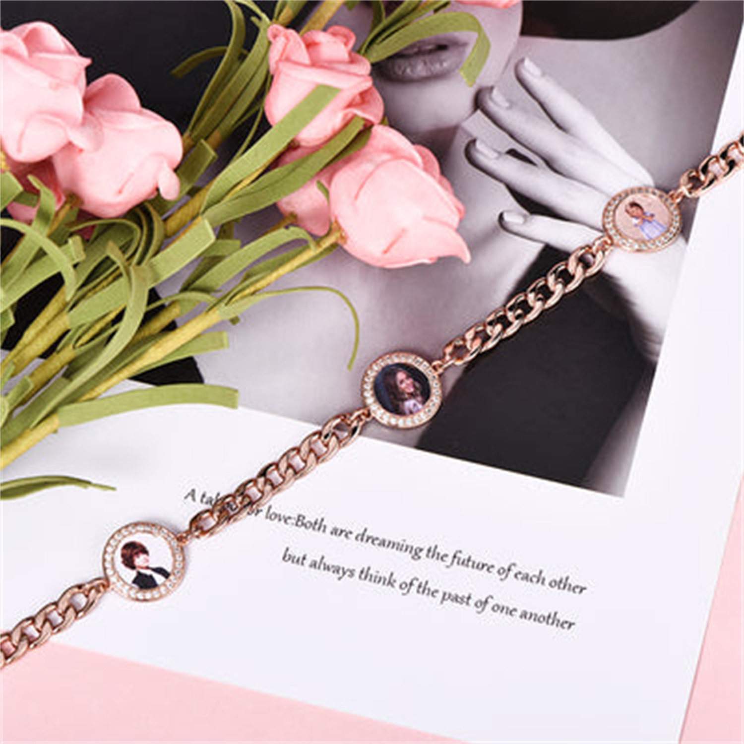Pulsera de cadena cubana perso - Rose Gold Bracelet reseña y precio