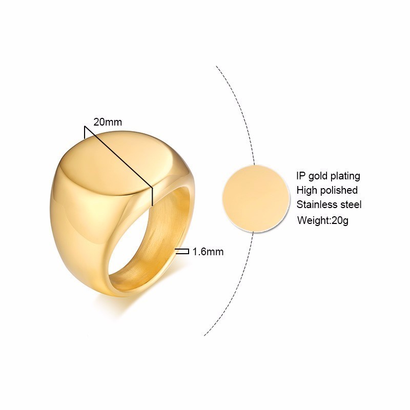 Anillo de signo redondo de ace - Mens Signet Ring reseña y precio
