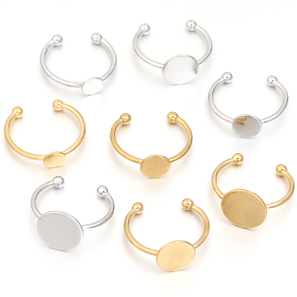 5 piezas / lote de acero inoxi - Gold Plated Ring reseña y precio