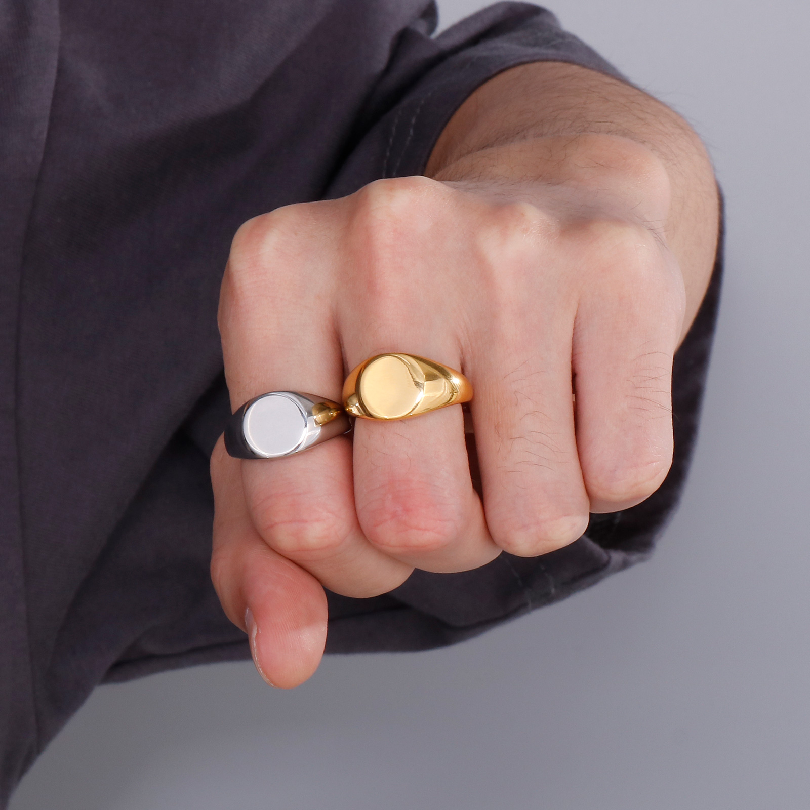 Anillo de sello Anillo de acer - Mens Signet Ring reseña y precio