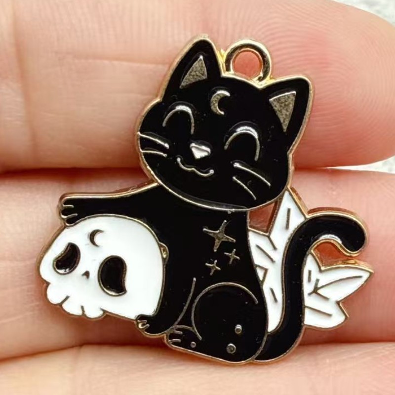 10 piezas de dijes de gato neg - Drop Earrings reseña y precio