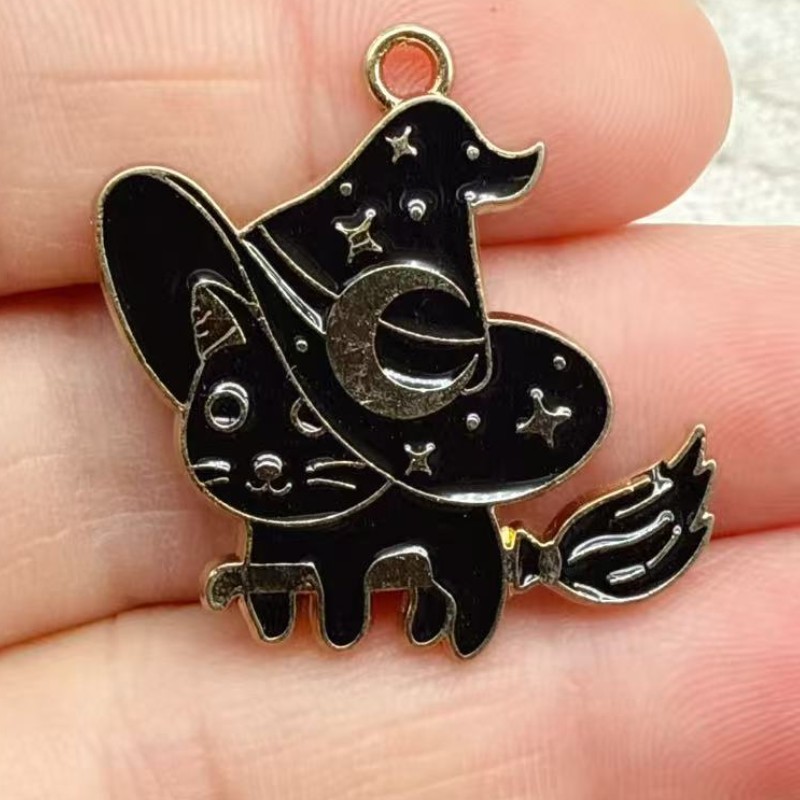 10 piezas de dijes de gato neg - Drop Earrings reseña y precio