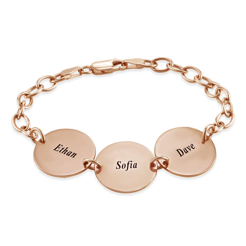 Pulsera con nombre grabado Cha - Rose Gold Bracelet reseña y precio
