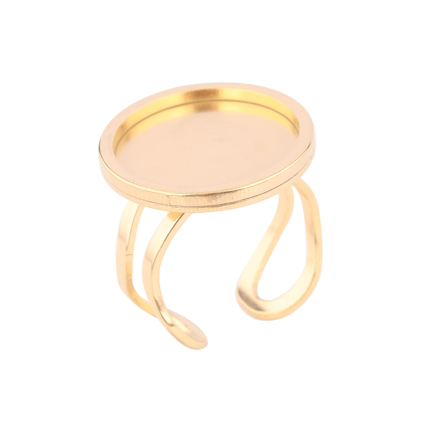 Anillo de cabujón redondo de 1 - Gold Plated Ring reseña y precio