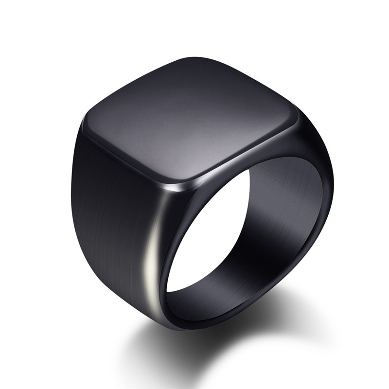 Anillos de acero inoxidable li - Mens Signet Ring reseña y precio
